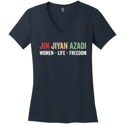 Jin Jiyan Azadi Women Life Freedom Kurdish Freedom Women's V-Neck T-Shirt