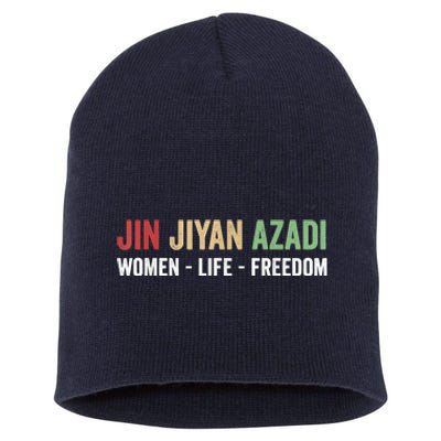 Jin Jiyan Azadi Women Life Freedom Kurdish Freedom Short Acrylic Beanie