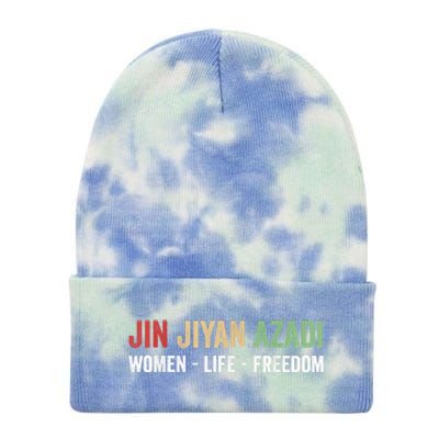 Jin Jiyan Azadi Women Life Freedom Kurdish Freedom Tie Dye 12in Knit Beanie