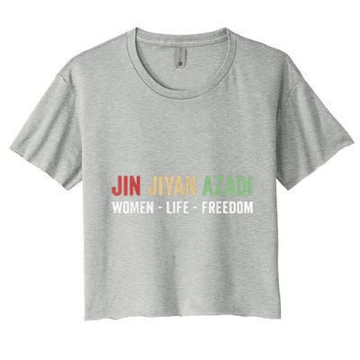 Jin Jiyan Azadi Women Life Freedom Kurdish Freedom Women's Crop Top Tee