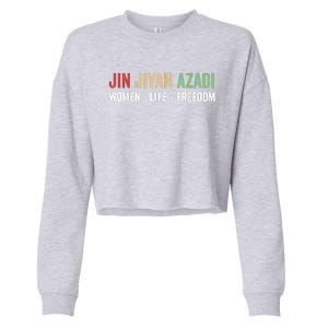 Jin Jiyan Azadi Women Life Freedom Kurdish Freedom Cropped Pullover Crew