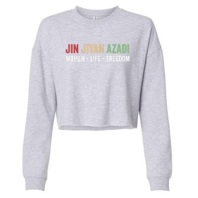 Jin Jiyan Azadi Women Life Freedom Kurdish Freedom Cropped Pullover Crew