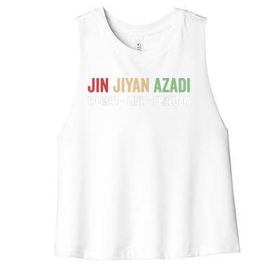 Jin Jiyan Azadi Women Life Freedom Kurdish Freedom Women's Racerback Cropped Tank