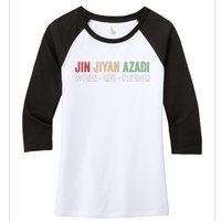 Jin Jiyan Azadi Women Life Freedom Kurdish Freedom Women's Tri-Blend 3/4-Sleeve Raglan Shirt