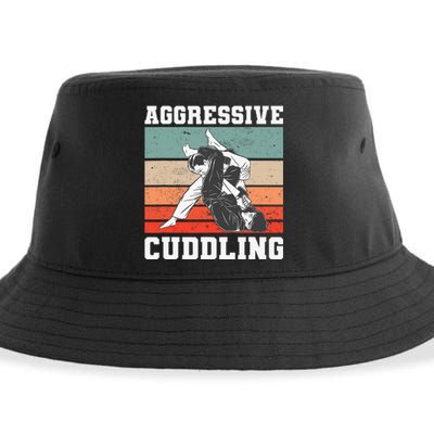 Jiu Jitsu Aggressive Cuddling Vintage BJJ MMA Sustainable Bucket Hat