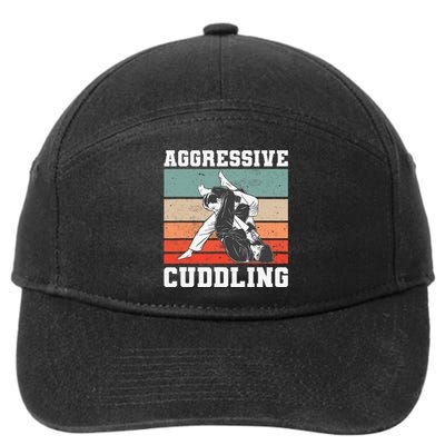 Jiu Jitsu Aggressive Cuddling Vintage BJJ MMA 7-Panel Snapback Hat