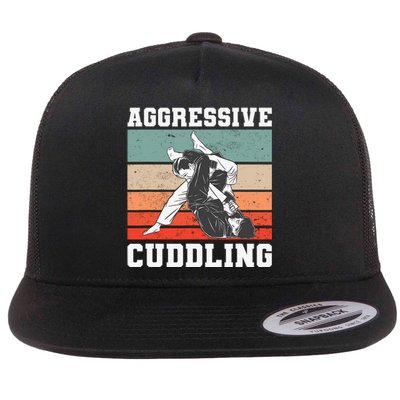 Jiu Jitsu Aggressive Cuddling Vintage BJJ MMA Flat Bill Trucker Hat