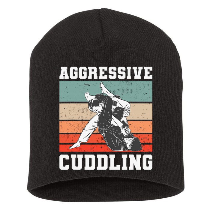 Jiu Jitsu Aggressive Cuddling Vintage BJJ MMA Short Acrylic Beanie