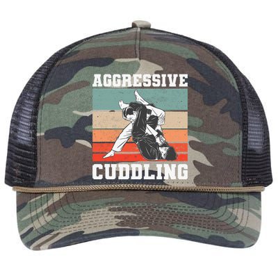 Jiu Jitsu Aggressive Cuddling Vintage BJJ MMA Retro Rope Trucker Hat Cap