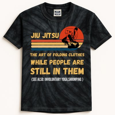 Jiu Jitsu Art Of Folding Clothes BJJ MMA Jujitsu Kids Tie-Dye T-Shirt