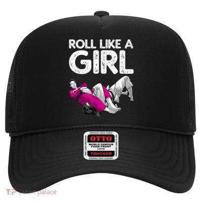 Jiu Jitsu Art For Women Girl Brazilian Jiu Jitsu High Crown Mesh Back Trucker Hat
