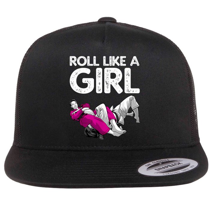 Jiu Jitsu Art For Women Girl Brazilian Jiu Jitsu Flatbill Hat