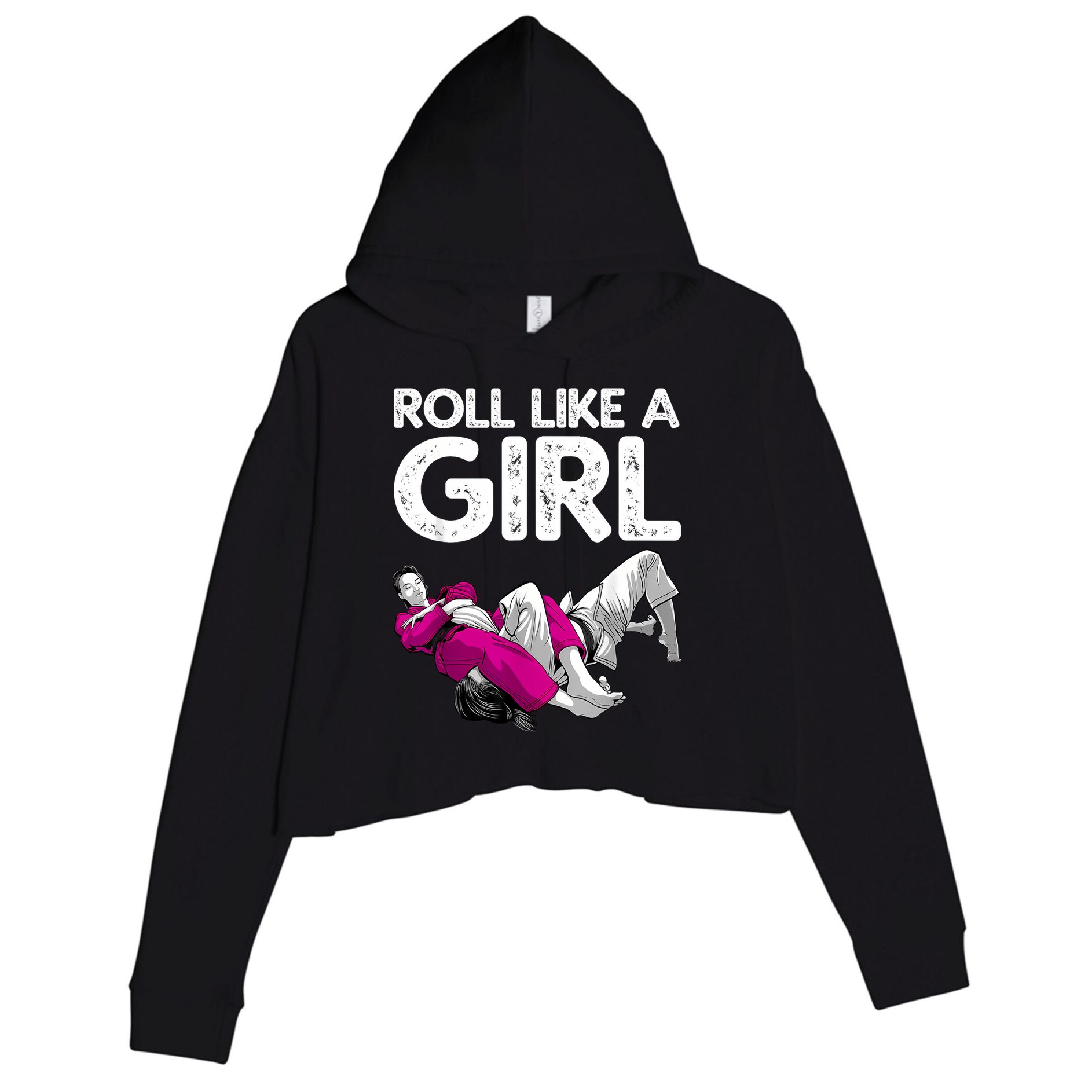 Jiu Jitsu Art For Women Girl Brazilian Jiu Jitsu Crop Fleece Hoodie