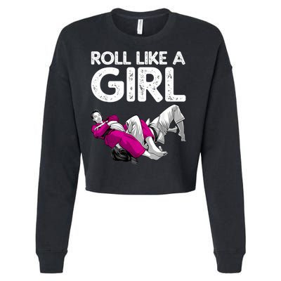 Jiu Jitsu Art For Women Girl Brazilian Jiu Jitsu Cropped Pullover Crew