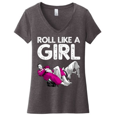 Jiu Jitsu Art For Women Girl Brazilian Jiu Jitsu Women's V-Neck T-Shirt