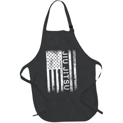 Jiu Jitsu American Flag Martial Arts Full-Length Apron With Pockets