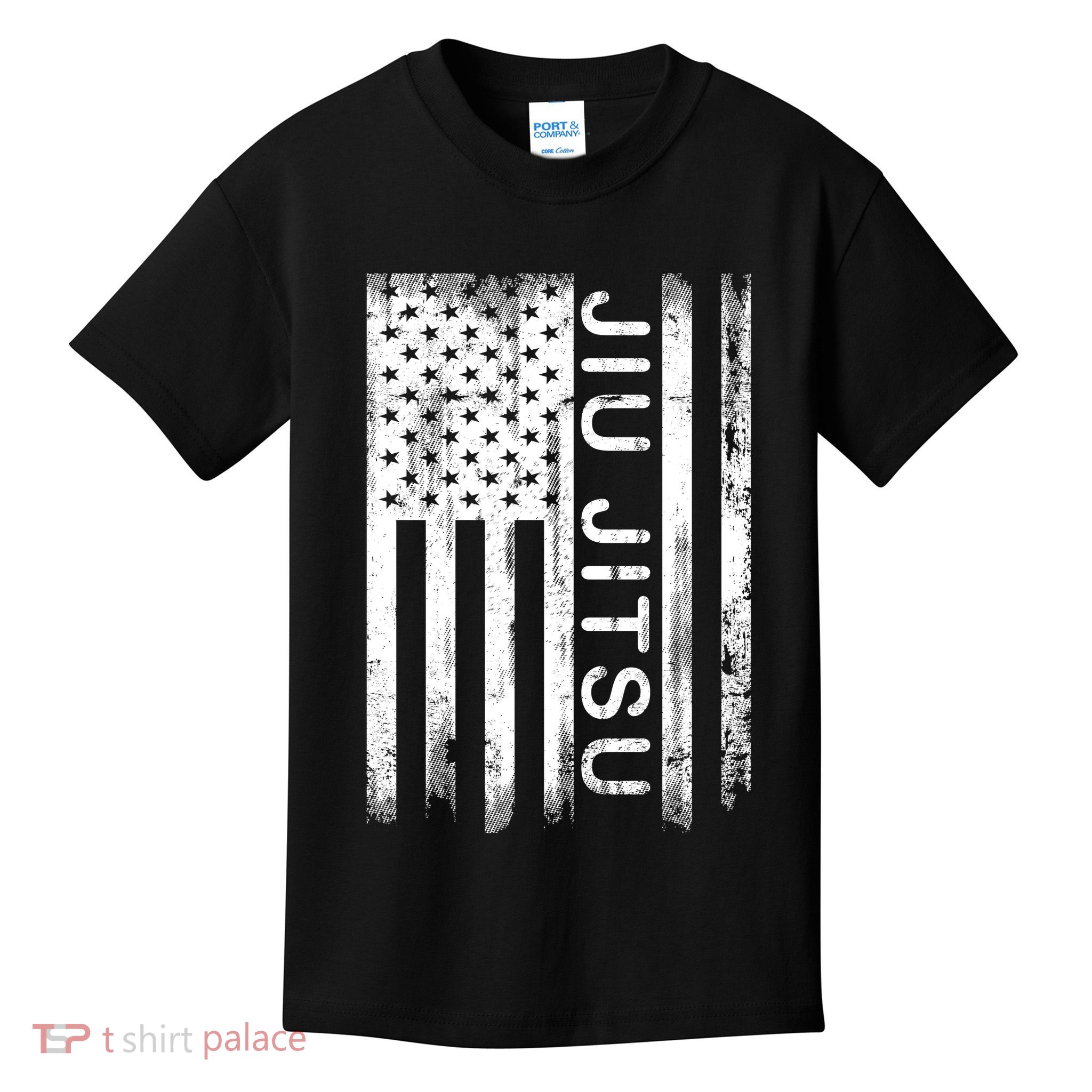 Jiu Jitsu American Flag Martial Arts Kids T-Shirt