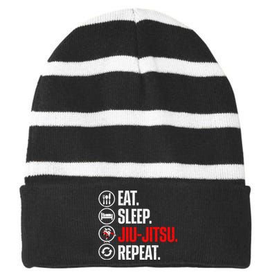 Jiu Jitsu Art of Folding Clothes BJJ MMA Jujitsu Striped Beanie with Solid Band