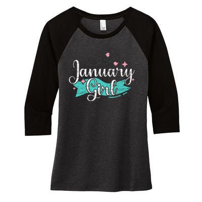 January Women's Tri-Blend 3/4-Sleeve Raglan Shirt