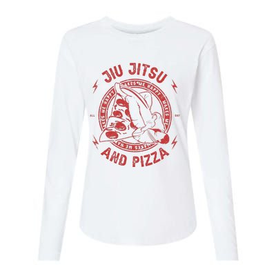 Jiu Jitsu And Pizza Funny Jujitsu BJJ and Mixed Martial Arts Womens Cotton Relaxed Long Sleeve T-Shirt