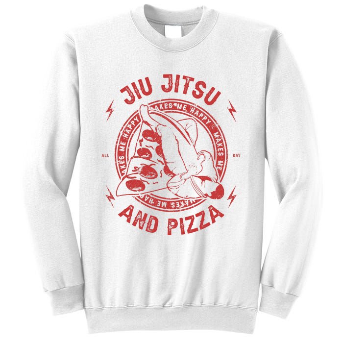 Jiu Jitsu And Pizza Funny Jujitsu BJJ and Mixed Martial Arts Sweatshirt