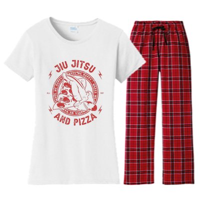 Jiu Jitsu And Pizza Funny Jujitsu BJJ and Mixed Martial Arts Women's Flannel Pajama Set