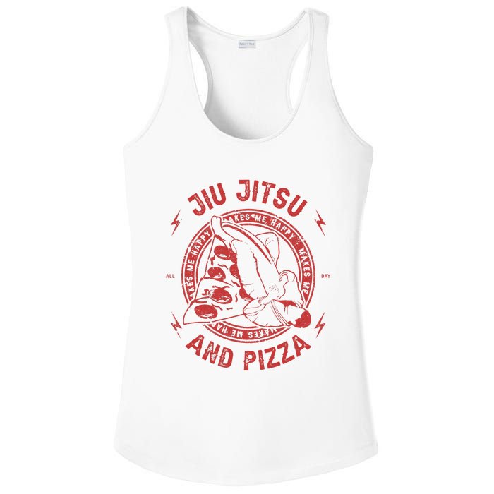 Jiu Jitsu And Pizza Funny Jujitsu BJJ and Mixed Martial Arts Ladies PosiCharge Competitor Racerback Tank