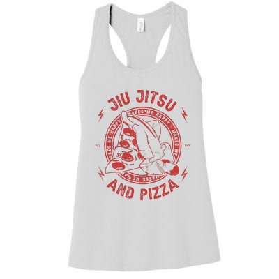 Jiu Jitsu And Pizza Funny Jujitsu BJJ and Mixed Martial Arts Women's Racerback Tank