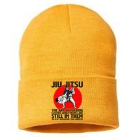 Jiu Jitsu Art of folding clothes while people still in them Sustainable Knit Beanie