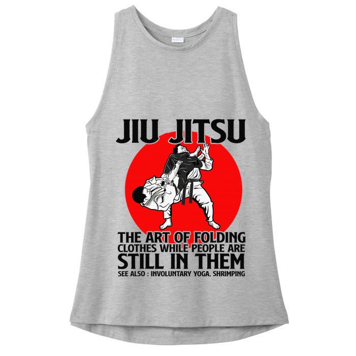 Jiu Jitsu Art of folding clothes while people still in them Ladies PosiCharge Tri-Blend Wicking Tank