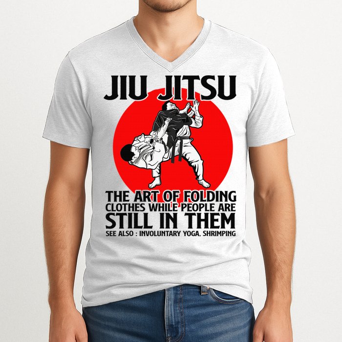 Jiu Jitsu Art of folding clothes while people still in them V-Neck T-Shirt