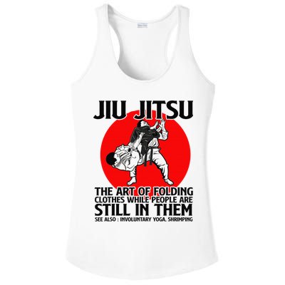 Jiu Jitsu Art of folding clothes while people still in them Ladies PosiCharge Competitor Racerback Tank