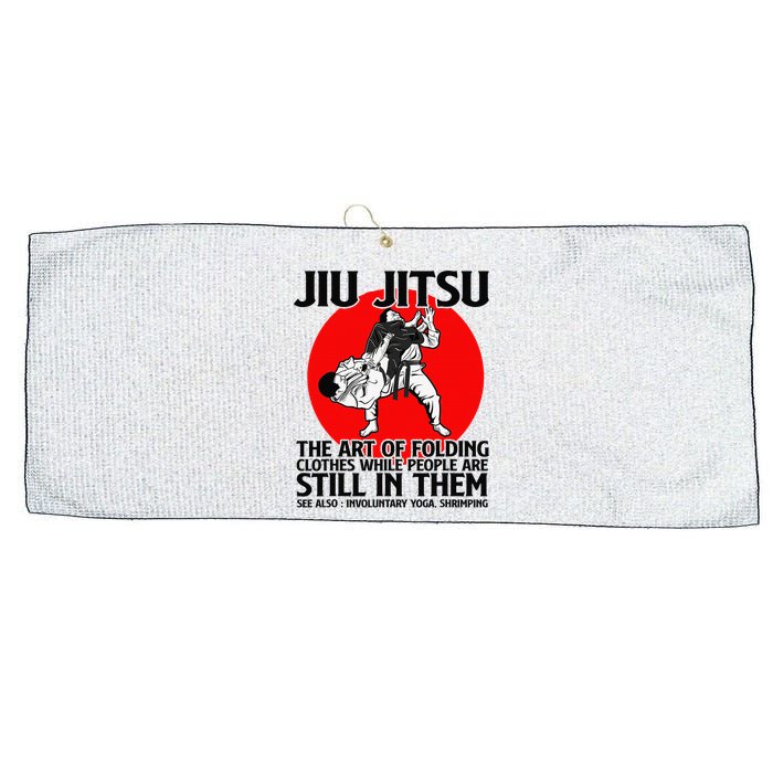 Jiu Jitsu Art of folding clothes while people still in them Large Microfiber Waffle Golf Towel