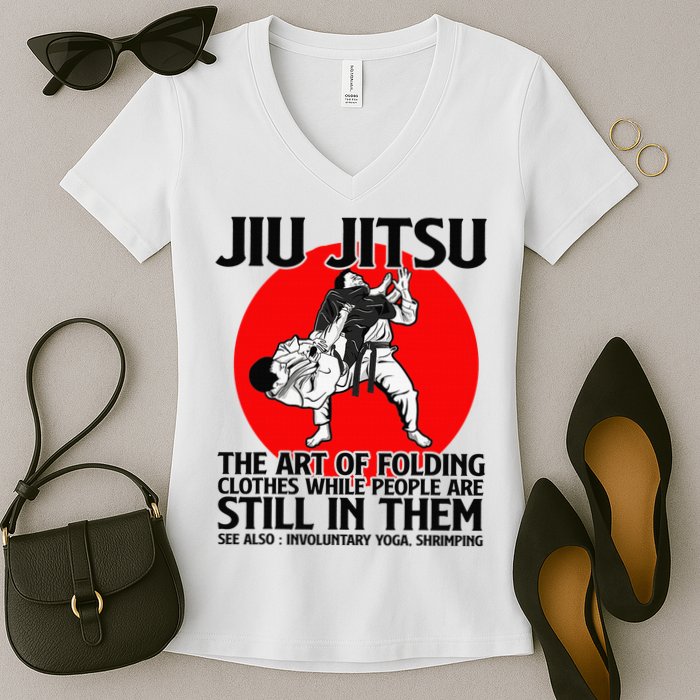 Jiu Jitsu Art of folding clothes while people still in them Women's V-Neck T-Shirt