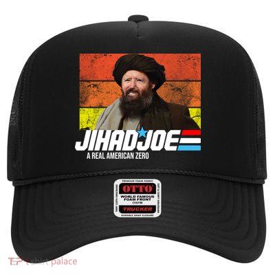 Jhad Joe A Real American Zero Anti Biden Funny High Crown Mesh Back Trucker Hat