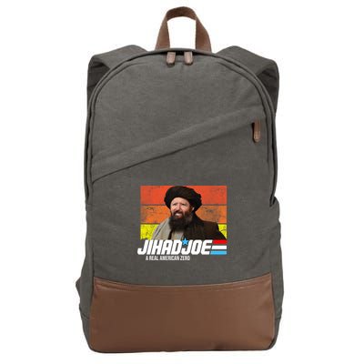 Jhad Joe A Real American Zero Anti Biden Funny Cotton Canvas Backpack
