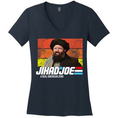 Jhad Joe A Real American Zero Anti Biden Funny Women's V-Neck T-Shirt