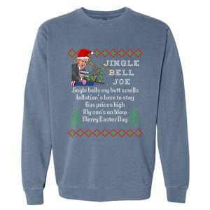 Jingle Joe Biden Xmas Carol Trump Ugly Christmas Sweater Gift Garment-Dyed Sweatshirt