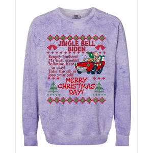 Jingle Joe Biden Xmas Carol Trump Ugly Christmas Sweater Gift Colorblast Crewneck Sweatshirt