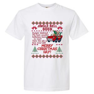 Jingle Joe Biden Xmas Carol Trump Ugly Christmas Sweater Gift Garment-Dyed Heavyweight T-Shirt