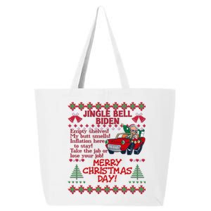 Jingle Joe Biden Xmas Carol Trump Ugly Christmas Sweater Gift 25L Jumbo Tote