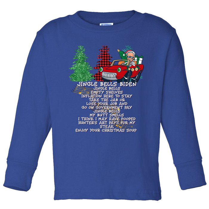 Jingle Joe Biden Xmas Carol Trump Ugly Christmas Sweater Gift Toddler Long Sleeve Shirt