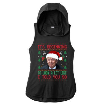 Jingle Joe Biden Xmas Carol Trump Ugly Christmas Sweater Gift Ladies PosiCharge Tri-Blend Wicking Draft Hoodie Tank