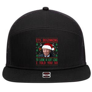 Jingle Joe Biden Xmas Carol Trump Ugly Christmas Sweater Gift 7 Panel Mesh Trucker Snapback Hat