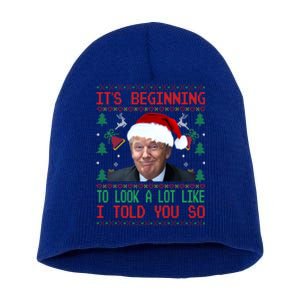 Jingle Joe Biden Xmas Carol Trump Ugly Christmas Sweater Gift Short Acrylic Beanie