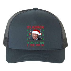 Jingle Joe Biden Xmas Carol Trump Ugly Christmas Sweater Gift Yupoong Adult 5-Panel Trucker Hat