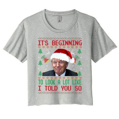 Jingle Joe Biden Xmas Carol Trump Ugly Christmas Sweater Gift Women's Crop Top Tee