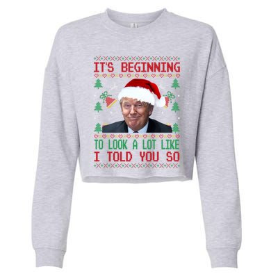 Jingle Joe Biden Xmas Carol Trump Ugly Christmas Sweater Gift Cropped Pullover Crew