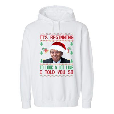 Jingle Joe Biden Xmas Carol Trump Ugly Christmas Sweater Gift Garment-Dyed Fleece Hoodie