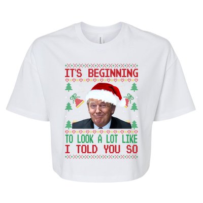 Jingle Joe Biden Xmas Carol Trump Ugly Christmas Sweater Gift Bella+Canvas Jersey Crop Tee